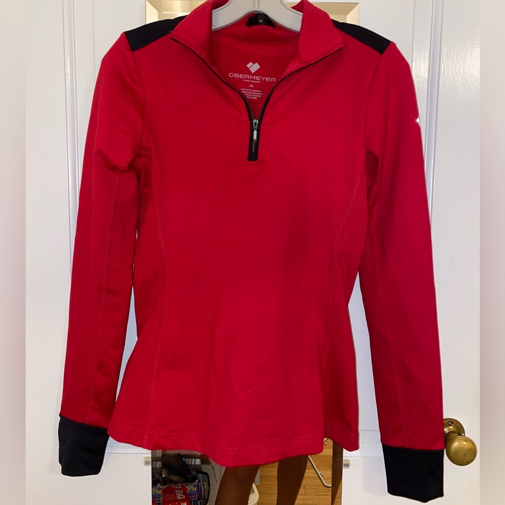 Obermeyer Resort red and black half zip-up/athletic jacket Womens XS
